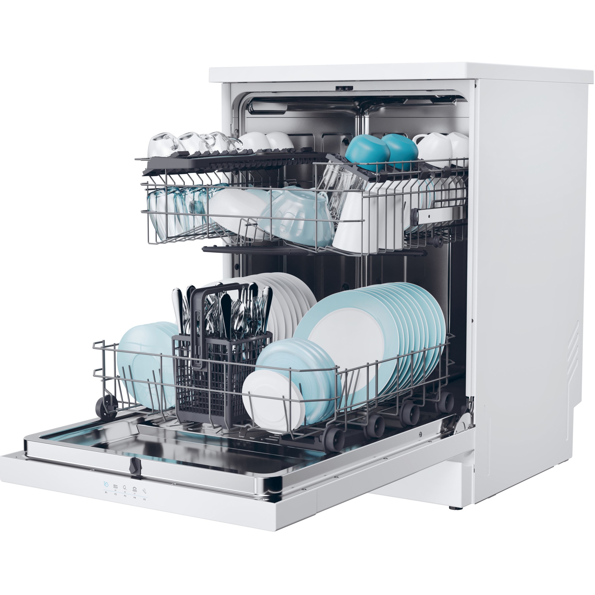 Masina de spalat vase Candy Rapido CF 3E9E0W, 13 seturi, 5 programe, Clasa E, Motor Inverter, Rapid 49’, Maxi Tub, 60 cm, Alb