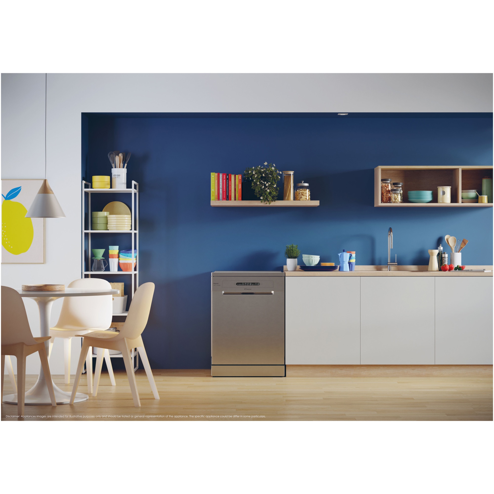 Masina de spalat vase Candy Rapido CF 3E9E0X, 13 seturi, 5 programe, Clasa E, Motor Inverter, Rapid 49’, Maxi Tub, 60 cm, Inox