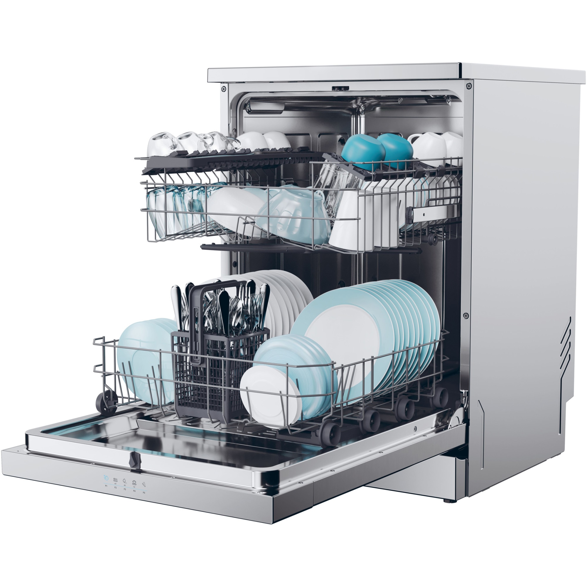 Masina de spalat vase Candy Rapido CF 3E9E0X, 13 seturi, 5 programe, Clasa E, Motor Inverter, Rapid 49’, Maxi Tub, 60 cm, Inox