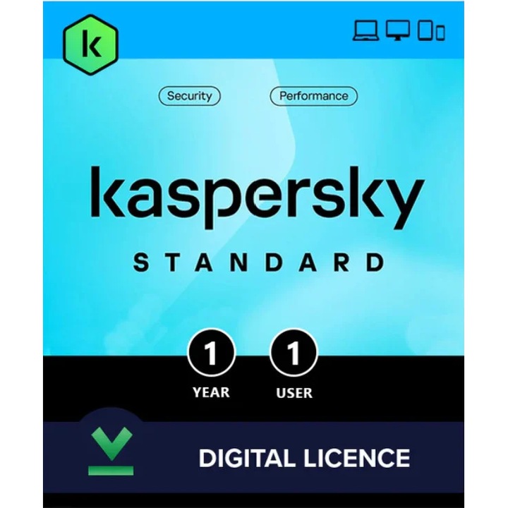 Antivirus Kaspersky Standard 1 Dispozitiv, 1 an, Licenta Electronica