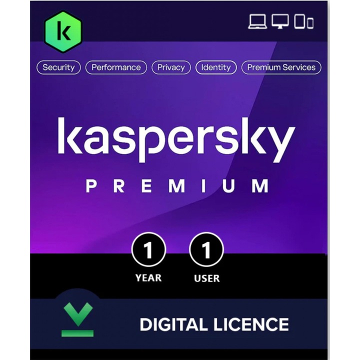 Antivirus Kaspersky Premium 1 Dispozitiv, 1an, Licenta Electronica