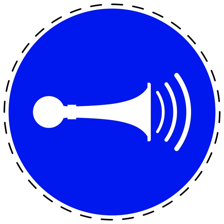 Sticker Indicator Autoadeziv de Obligativitate - Atentionare Sonora Obligatorie 5 cm