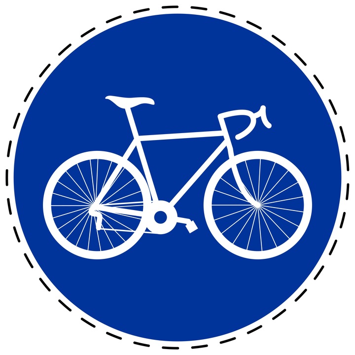 Sticker Indicator Autoadeziv de Obligativitate - Pista Biciclete 5 cm
