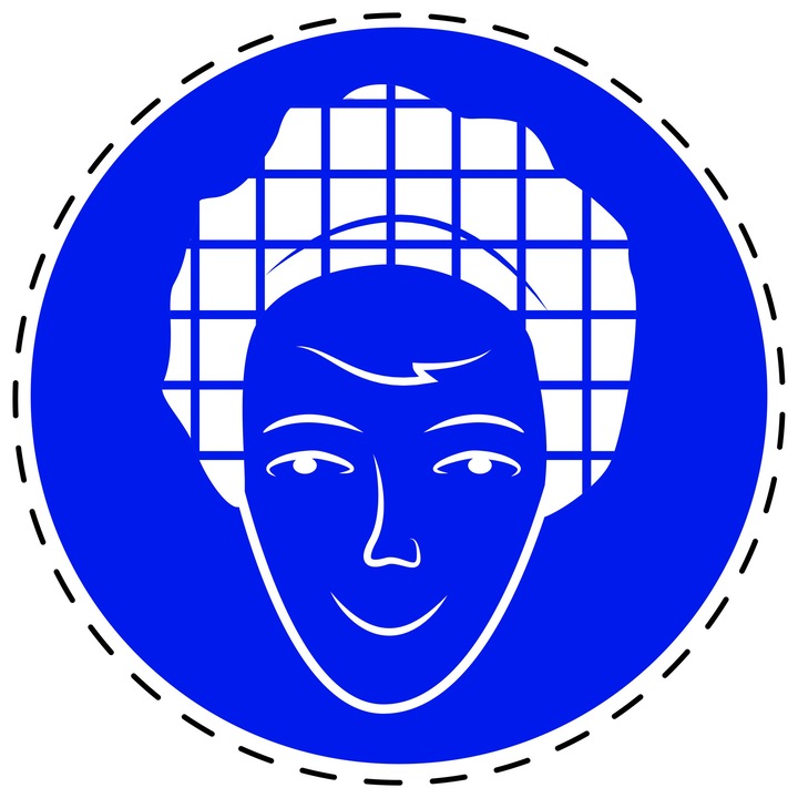 Sticker Indicator Autoadeziv de Obligativitate - Casca Igienica Obligatorie 5 cm