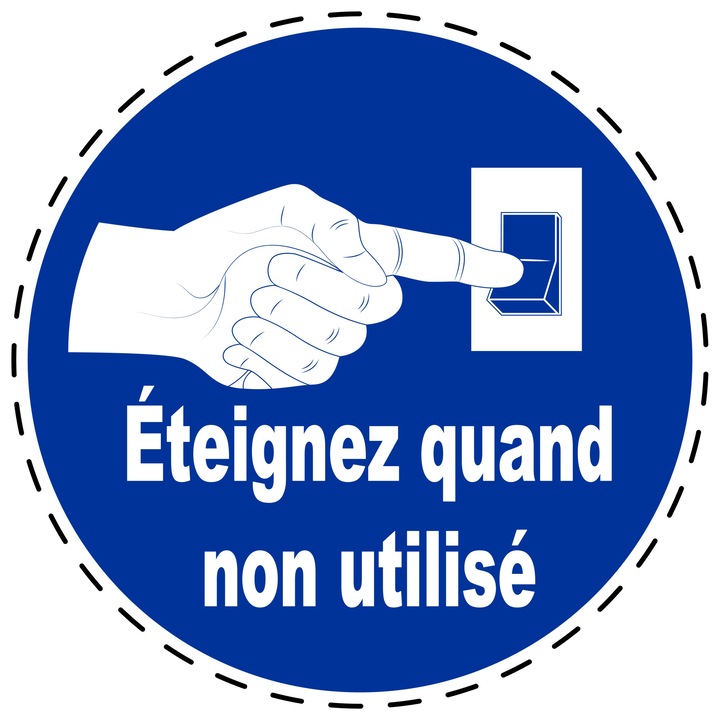Sticker Indicator Autoadeziv de Obligativitate - Decuplati Cand Nu Este Utilizat 5 cm