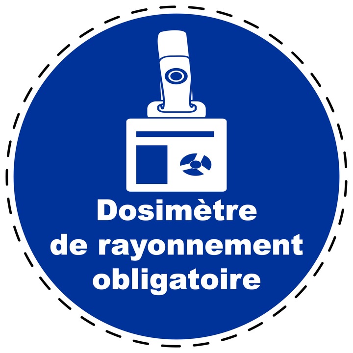 Sticker Indicator Autoadeziv de Obligativitate - Verificarea Radiatiilor Obligatorie 5 cm
