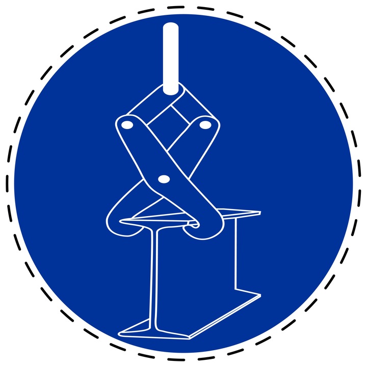 Sticker Indicator Autoadeziv de Obligativitate - Utilizarea Dispozitivelor de Ridicare Obligatorie 5 cm