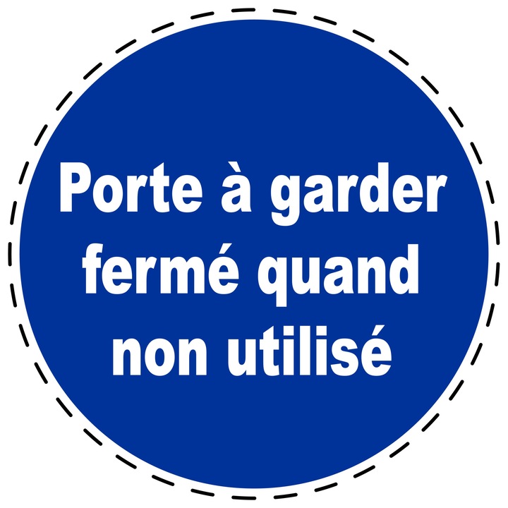 Sticker Indicator Autoadeziv de Obligativitate - Usa Se Tine Inchisa Cand Nu Este Utilizata 5 cm