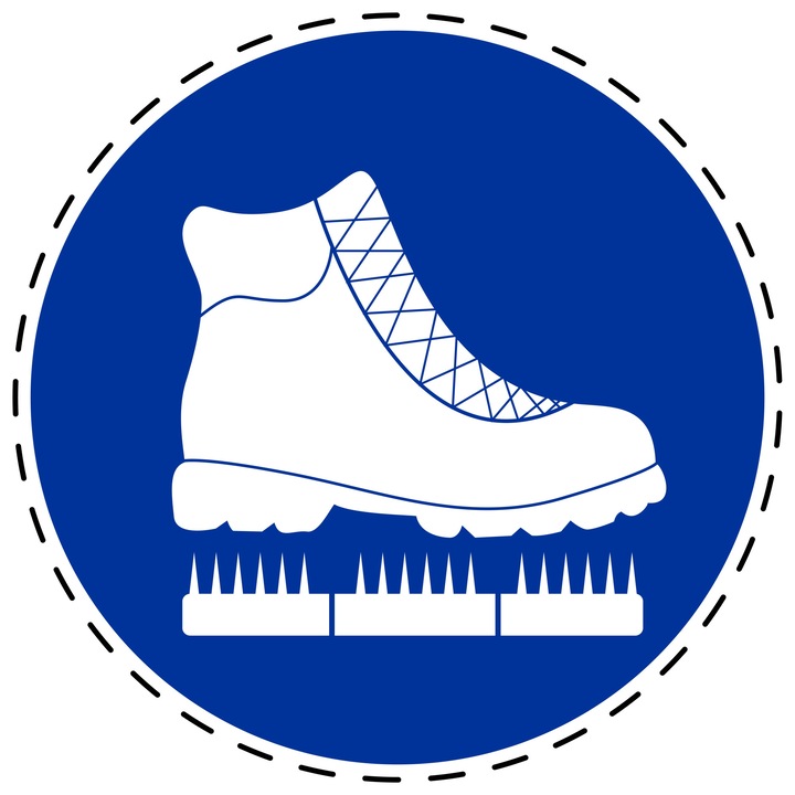 Sticker Indicator Autoadeziv de Obligativitate - Curatarea Incaltamintei Obligatorie 5 cm