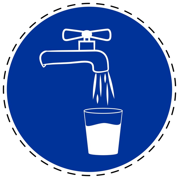Sticker Indicator Autoadeziv de Obligativitate - Apa Potabila 5 cm