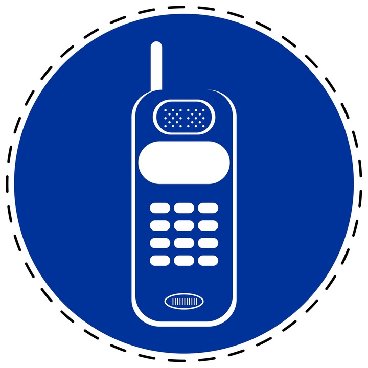 Sticker Indicator Autoadeziv de Obligativitate - Utilizarea Telefoanelor Mobile Permisa 5 cm
