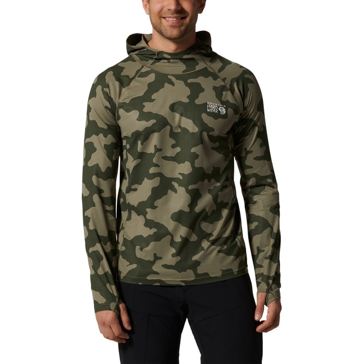 Tricou cu maneci lungi, pentru sport Mountain Hardwear Mountain Stretch Hoody, Verde
