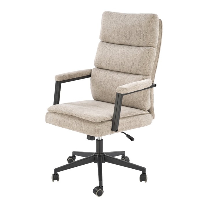 Scaun directorial HM Adriano, stofa, inaltime reglabila, mecanism balansare, Sarcina Max 100 kg, Bej