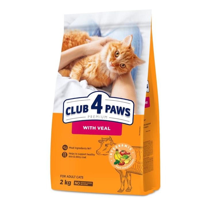 Суха храна за котки Club 4 Paws Premium, Adult, - С Говеждо месо, 2 кг