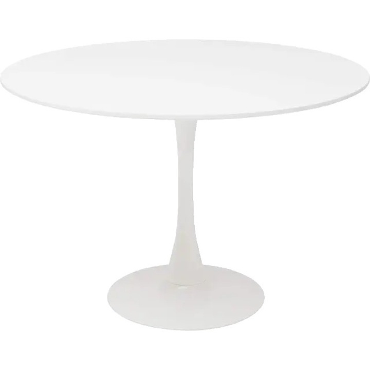 Кръгла маса, МДФ, 110 см, Бяла