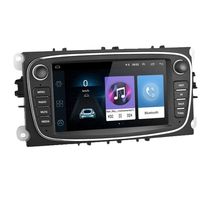 GPS стерео уредба за кола, пластмаса, черна, 7 инча, 16 GB