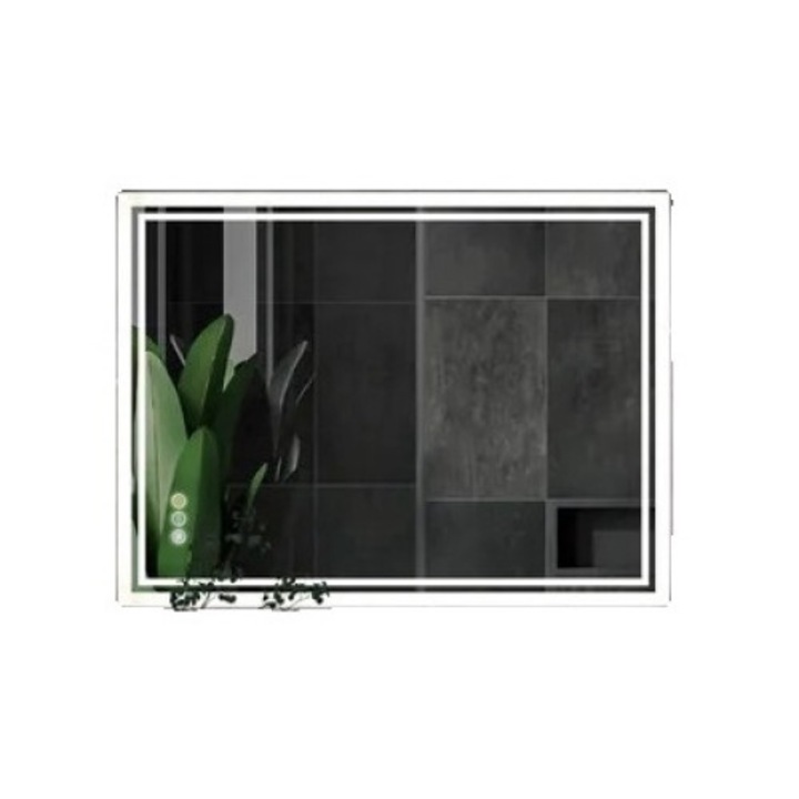 Fürdőszobatükör LED világítással, páramentesítő funkcióval, állítható fényerővel, 60x80cm