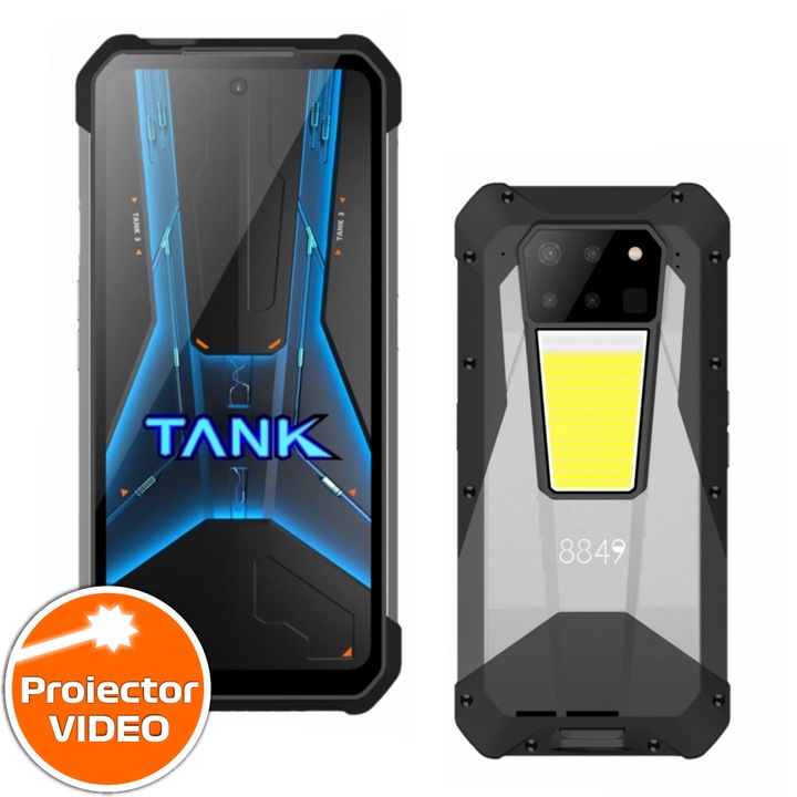 Мобилен телефон Unihertz Tank 3 Pro, видео проектор 100 лумена, 6.79", 16GB RAM, 512GB ROM