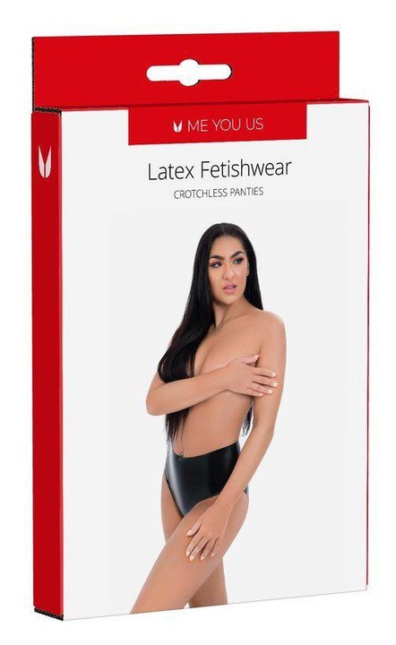 Me You Us szexi fehérnemű, latex, fekete, L