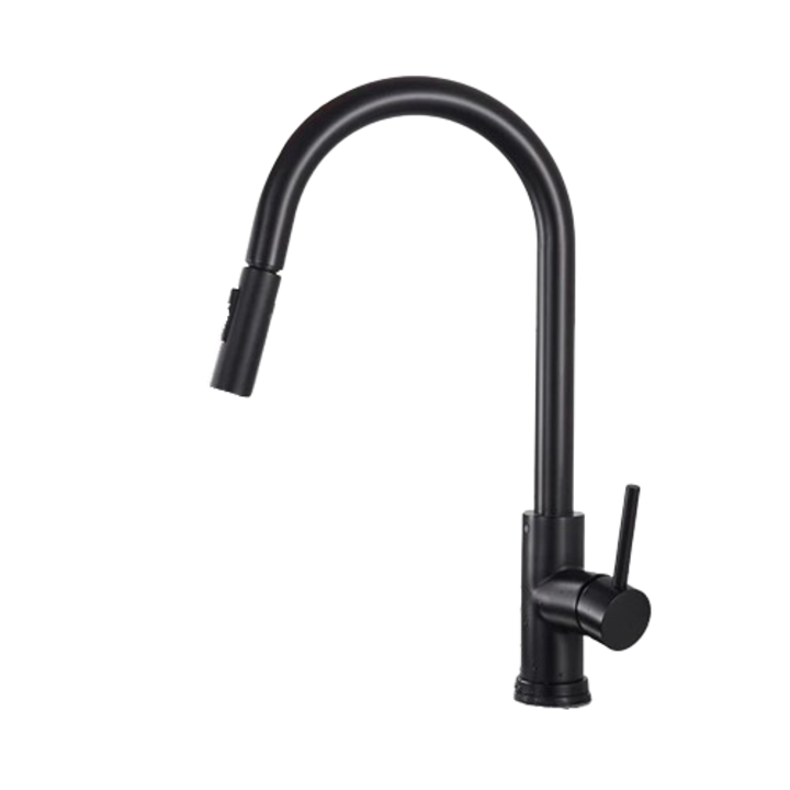 Konyhai csaptelep, műanyag, fekete