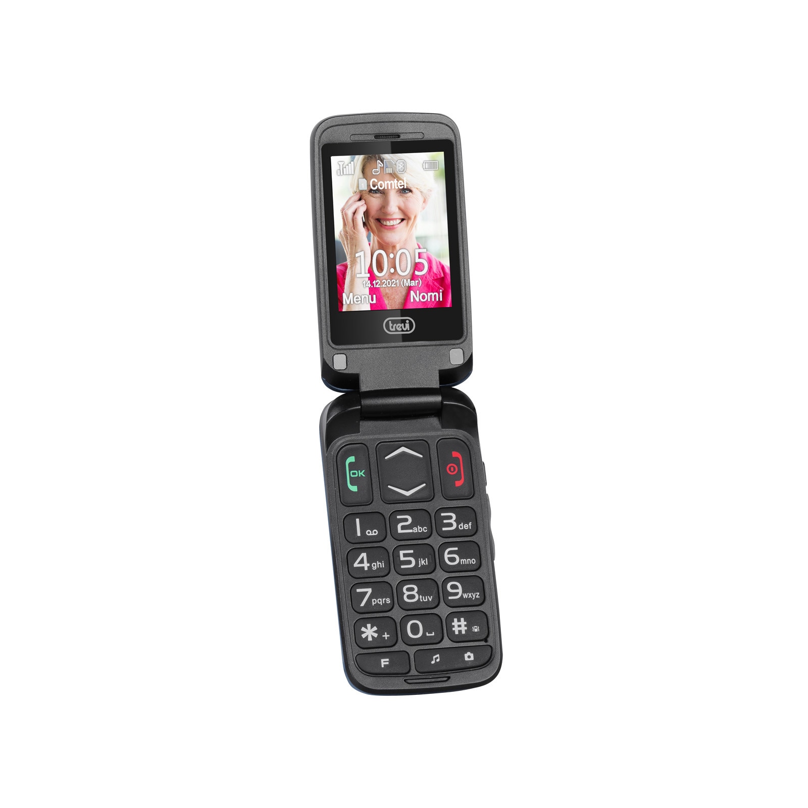 Telefon seniori Trevi FLX50C04 blue pliabil, butoane mari, camera foto ...