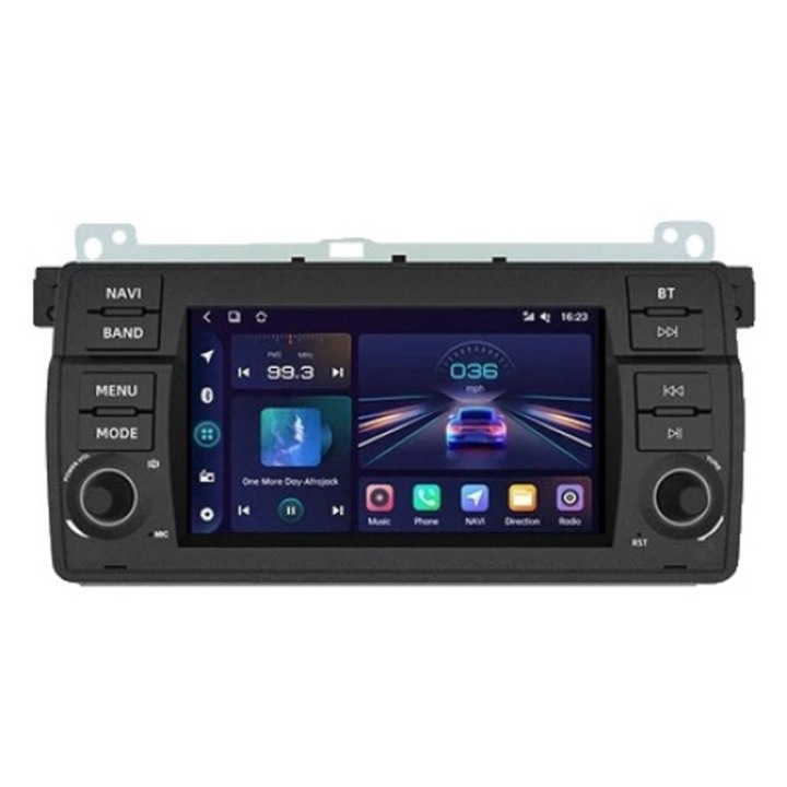 Радио система за кола, Сензорен екран, С LED, GPS, Android 12, WiFi/Bluetooth, 16GB, Черен