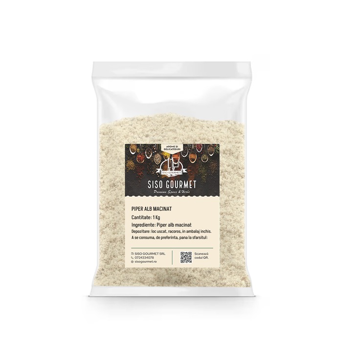 Piper Alb Macinat, Siso Gourmet, 1Kg