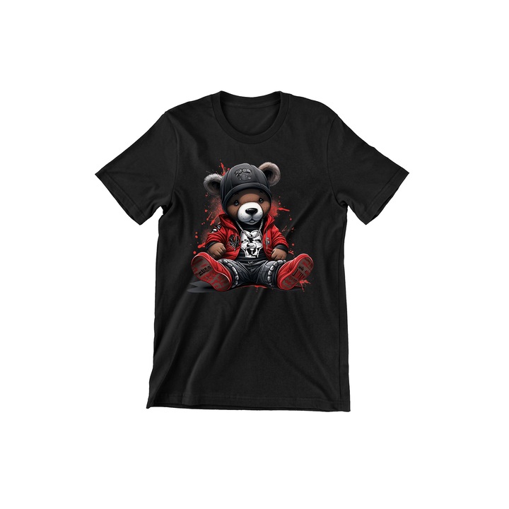 Tricou Copii Urban Design Streetwear Teddy Bear 5, Negru
