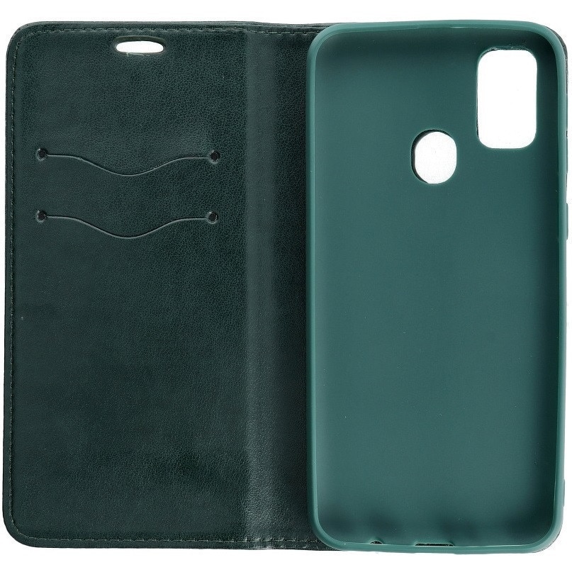 Samsung Galaxy A17 4G / A17 5G Husă tip carte, husă telefon, cu suport card bancar, închidere magnetică, verde, Smart Magneto