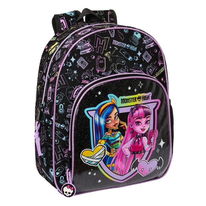 Rucsac pentru copii Monster High, Negru, 28 x 34 x 10 cm