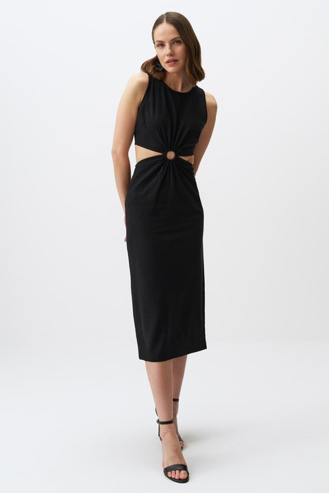 JIMMY KEY, Rochie midi evazata, Negru