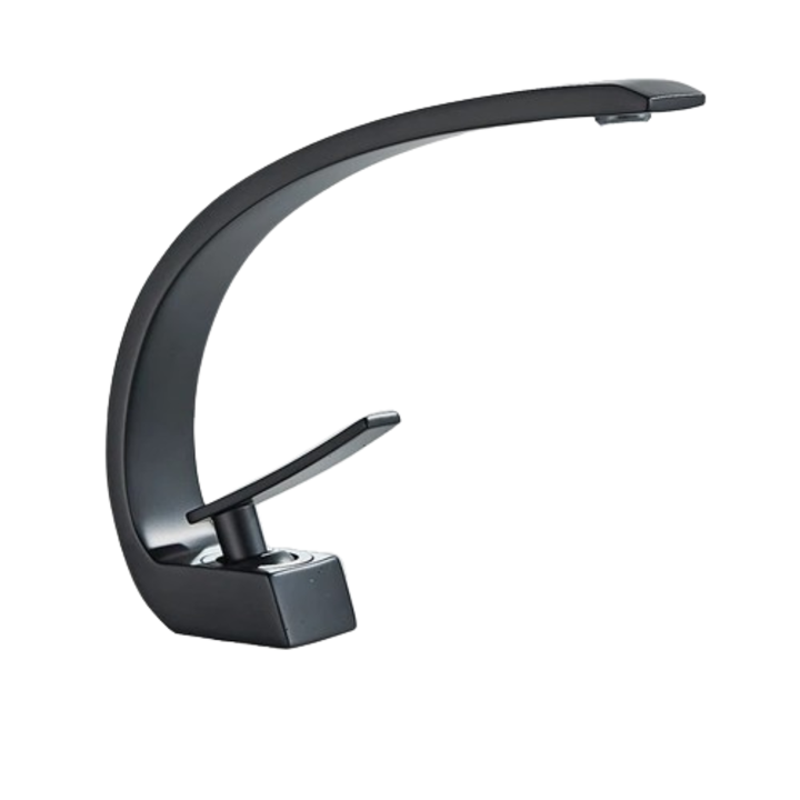 Fürdőszoba mosogató csaptelep, hideg-meleg víz szabályozás, mosogatóra szerelés, fekete