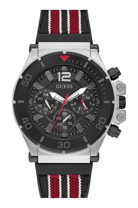 Guess, Кварцов часовник с лого, Бял, Черен, Червен