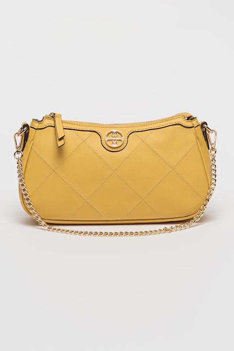 NINE WEST, Graysen keresztpántos műbőr táska, Szalmasárga