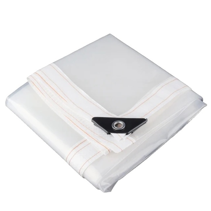 Pretina gradina impermeabila, negru cu margine alba, 3mx4m, PE, cu ochiuri intarite