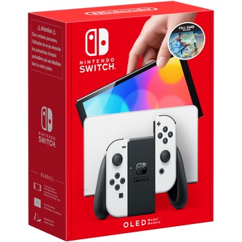 Consola Nintendo Switch OLED, White + Joc Prince of Persia: The Lost Crown