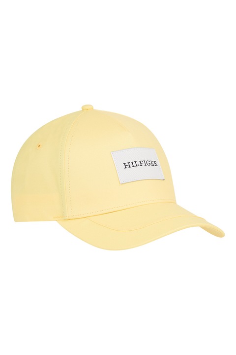 Tommy Hilfiger, Памучна шапка TH Monotype Seasonal 5, Бледожълт