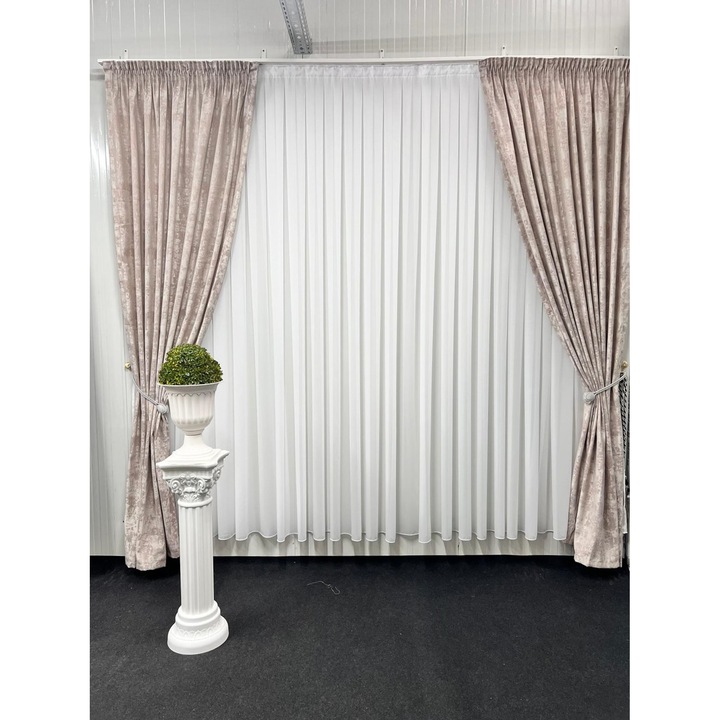 Комплект 2 пердета Venti, розово кремави, изработени върху плат 10 см. 2х200х270 см
