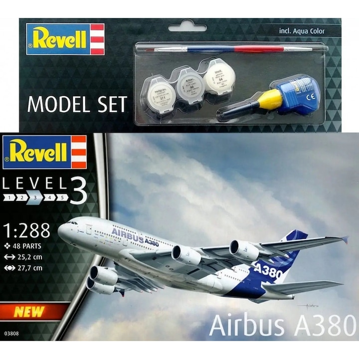 Set de asamblare, Revell, Airbus A380, 47 piese