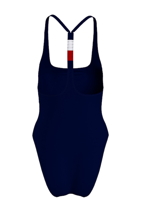Tommy Hilfiger, Costum de baie intreg cu model uni, Bleumarin