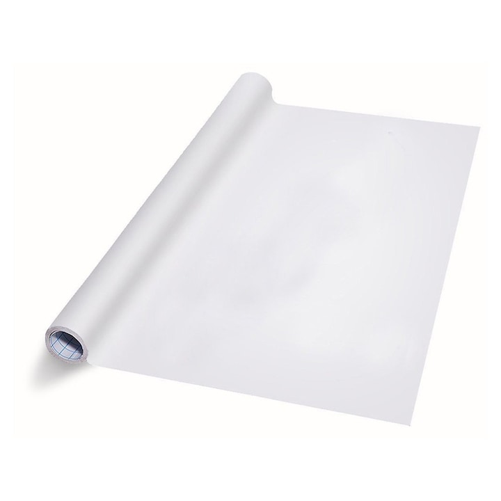 Самозалепваща дъска за рисуване/писане, 200 х 45 см, бял цвят, включен син маркер, Dactylion®