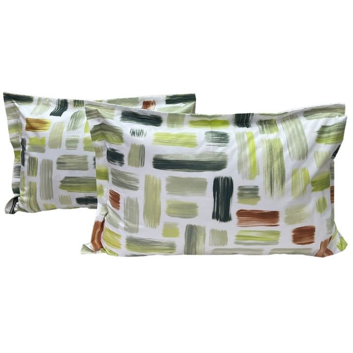Set doua huse de perna, 50X70cm, multicolor, din colectia Art Pastel-Liz Line, din bumbac ranforce SPR50/70252