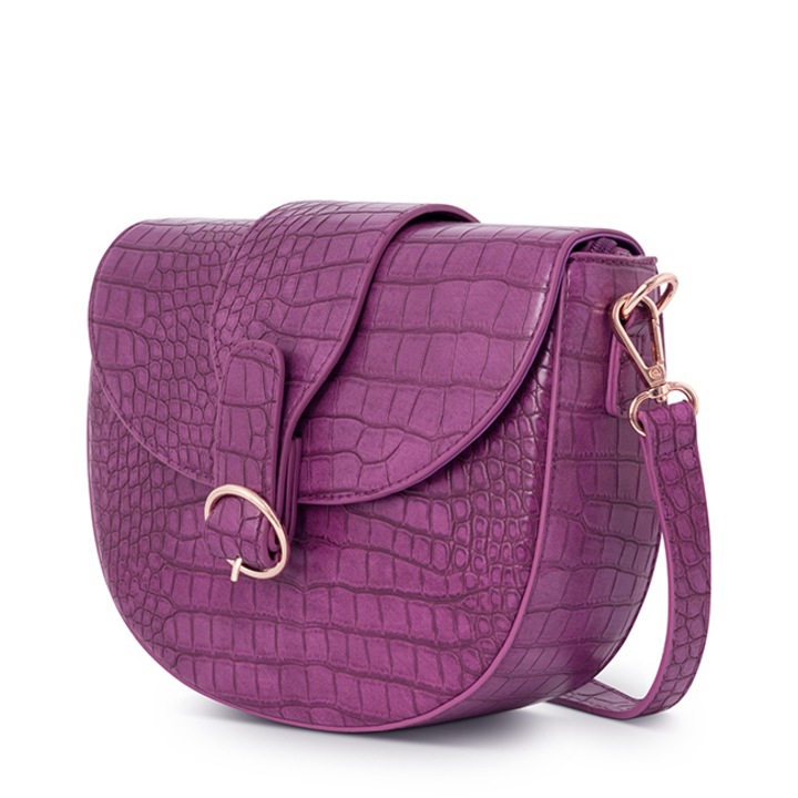 Női táska hüllőmintával B-R0780-C014 M0 Lila