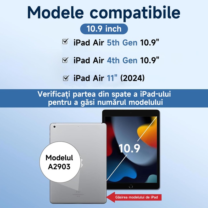 Husa cu tastatura iPad Apple, Lumina fundal 7 culori, Zunseat, iPad Air 5th/4th 2022/2020, Pentru iPad Pro 2018, 2020, 2022, Piele ecologica, Touchpad, Negru
