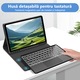 Husa cu tastatura iPad Apple, Lumina fundal 7 culori, Zunseat, iPad Air 5th/4th 2022/2020, Pentru iPad Pro 2018, 2020, 2022, Piele ecologica, Touchpad, Negru