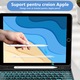 Husa cu tastatura iPad Apple, Lumina fundal 7 culori, Zunseat, iPad Air 5th/4th 2022/2020, Pentru iPad Pro 2018, 2020, 2022, Piele ecologica, Touchpad, Negru