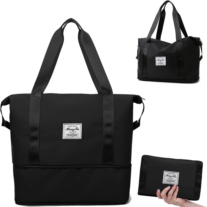 Geanta multifunctionala voiaj, ZUNSEAT, Unisex, Universala, Curea de umar cu protectie, Multifunctionala, 29 l, Negru