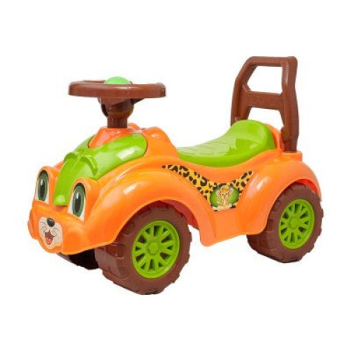 Lovagolható bébikomp, autó, happy car, dudával, narancssárga