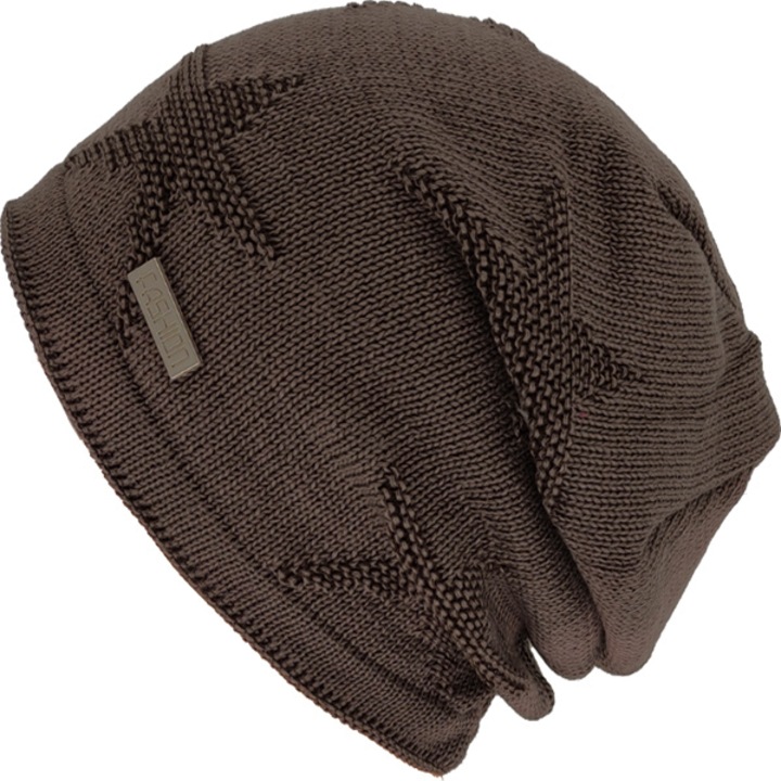 Caciula unisex lunga tricotata, Star Design, Acril, One Size, Maro