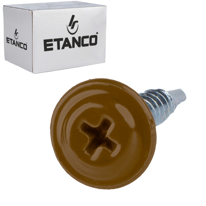 Set 250 Suruburi autoforante 4,2x16mm, RAL 8003, cu saiba, pentru tabla si metal, Etanco GM-B